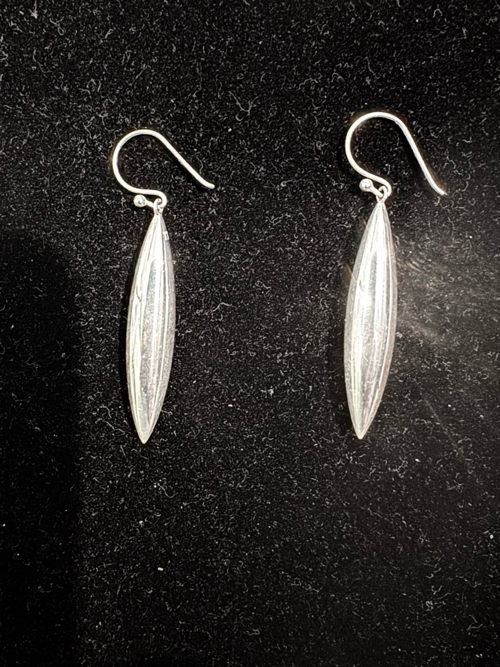 Sterling Silver Elongated Drop Earrings